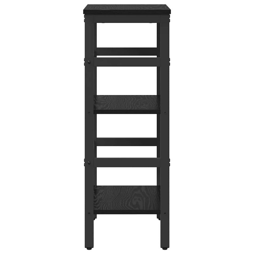 Produktbild för Hyllsystem Svart Ek 40 x 29,5 x 81 cm Konstruerat trä