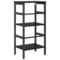 Produktbild för Hyllsystem Svart Ek 40 x 29,5 x 81 cm Konstruerat trä
