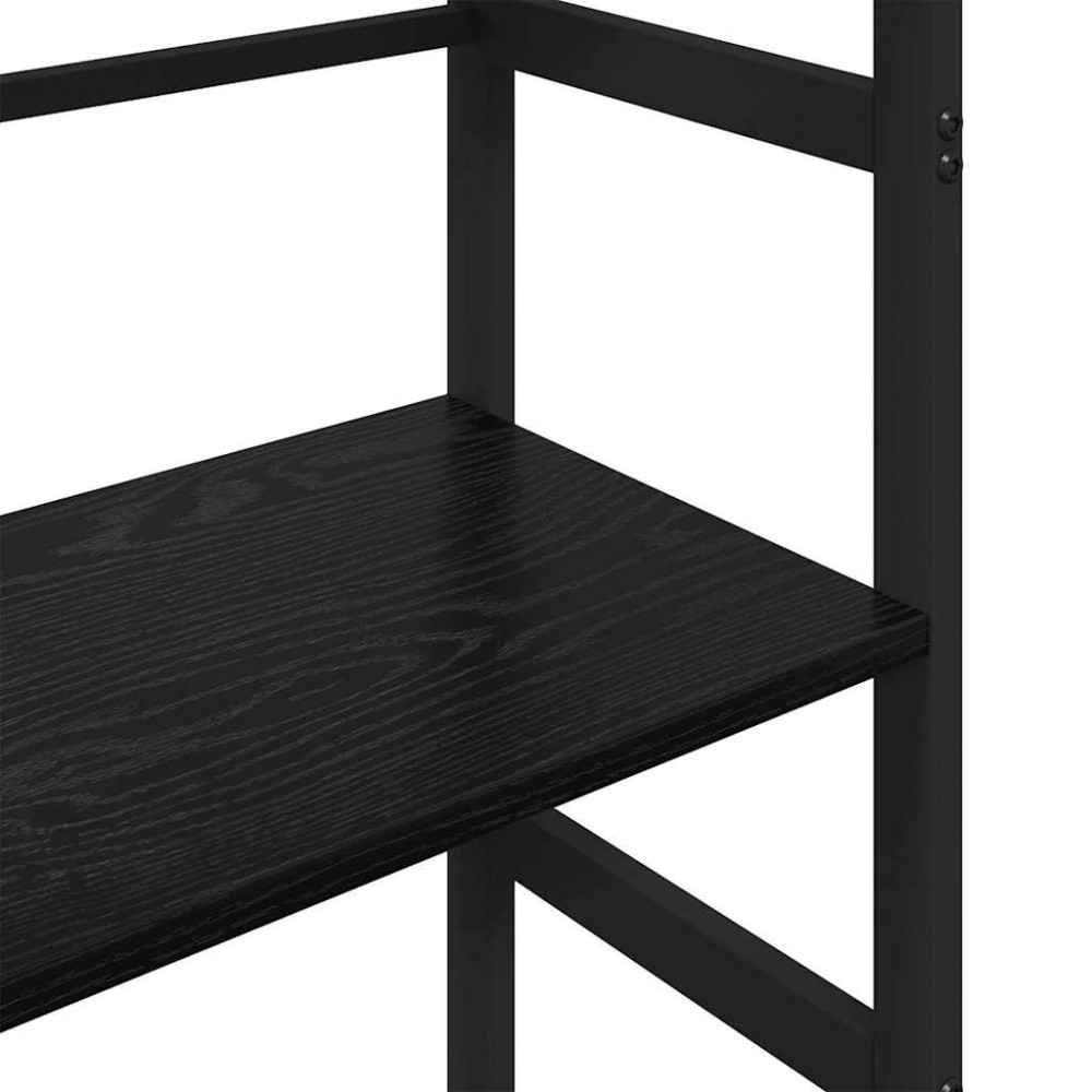 Produktbild för Hyllsystem Svart Ek 40 x 29,5 x 81 cm Konstruerat trä