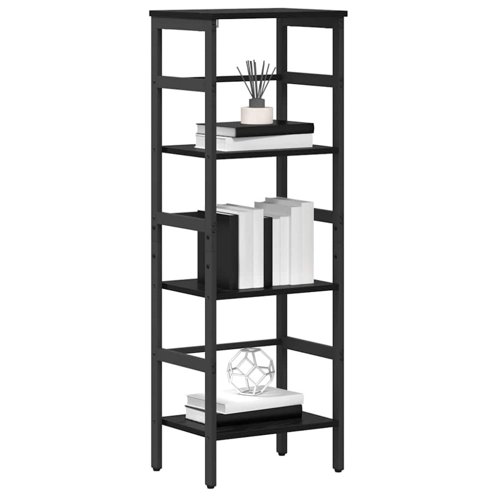 Produktbild för Hyllsystem Svart Ek 40 x 29,5 x 115 cm Konstruerat trä