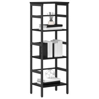 Produktbild för Hyllsystem Svart Ek 40 x 29,5 x 115 cm Konstruerat trä