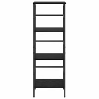 Produktbild för Hyllsystem Svart Ek 40 x 29,5 x 115 cm Konstruerat trä