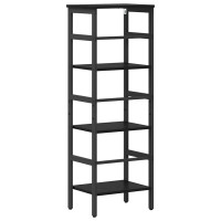 Produktbild för Hyllsystem Svart Ek 40 x 29,5 x 115 cm Konstruerat trä
