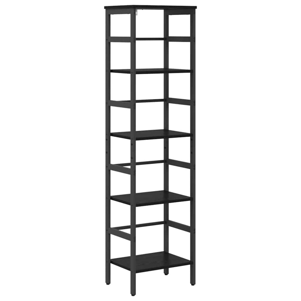 Produktbild för Hyllsystem Svart Ek 40 x 29,5 x 149 cm Konstruerat trä