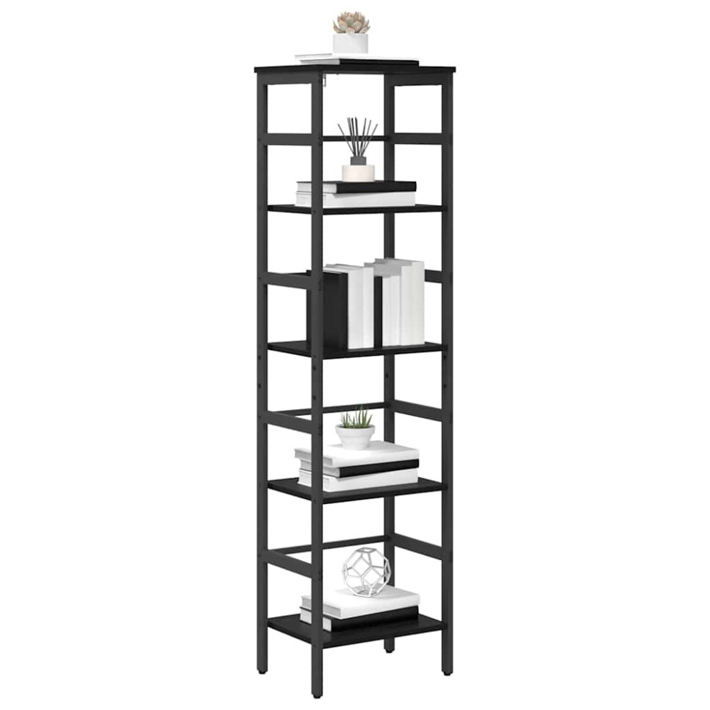 Produktbild för Hyllsystem Svart Ek 40 x 29,5 x 149 cm Konstruerat trä