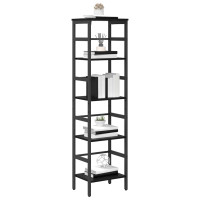 Produktbild för Hyllsystem Svart Ek 40 x 29,5 x 149 cm Konstruerat trä