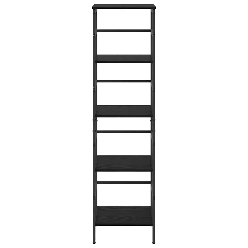 Produktbild för Hyllsystem Svart Ek 40 x 29,5 x 149 cm Konstruerat trä