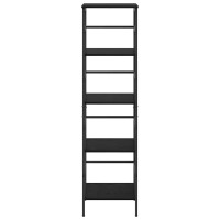 Produktbild för Hyllsystem Svart Ek 40 x 29,5 x 149 cm Konstruerat trä