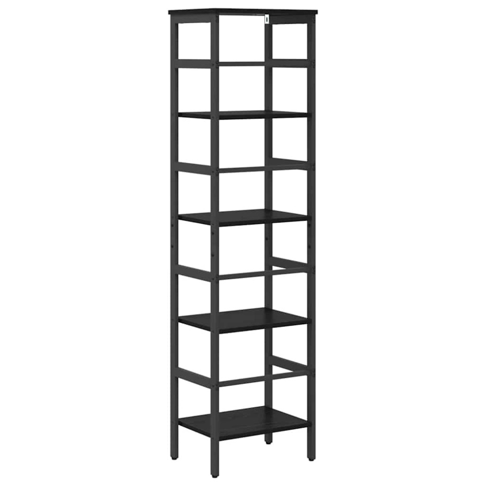 Produktbild för Hyllsystem Svart Ek 40 x 29,5 x 149 cm Konstruerat trä