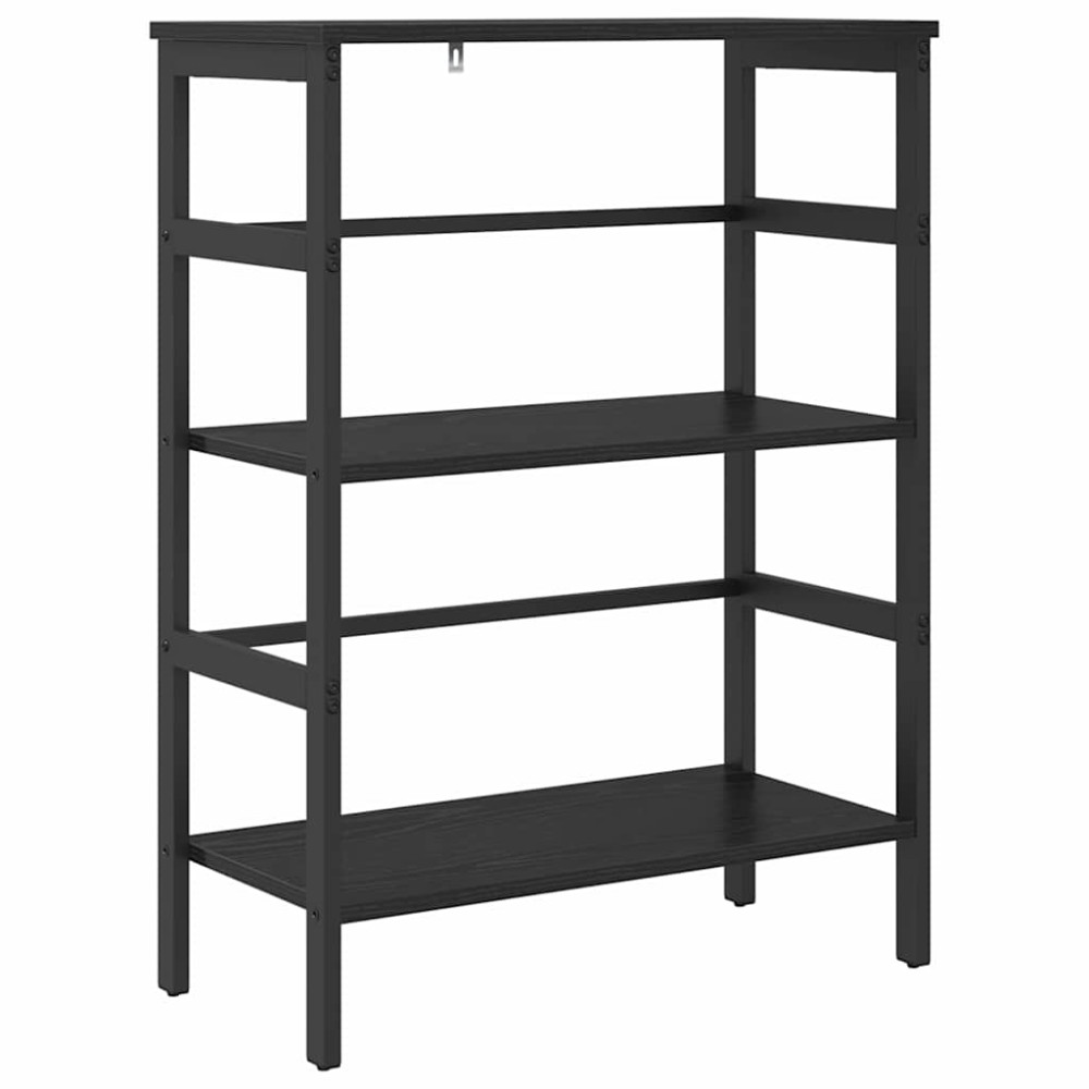 Produktbild för Hyllsystem Svart Ek 60 x 29,5 x 81 cm Konstruerat trä
