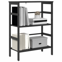 Produktbild för Hyllsystem Svart Ek 60 x 29,5 x 81 cm Konstruerat trä