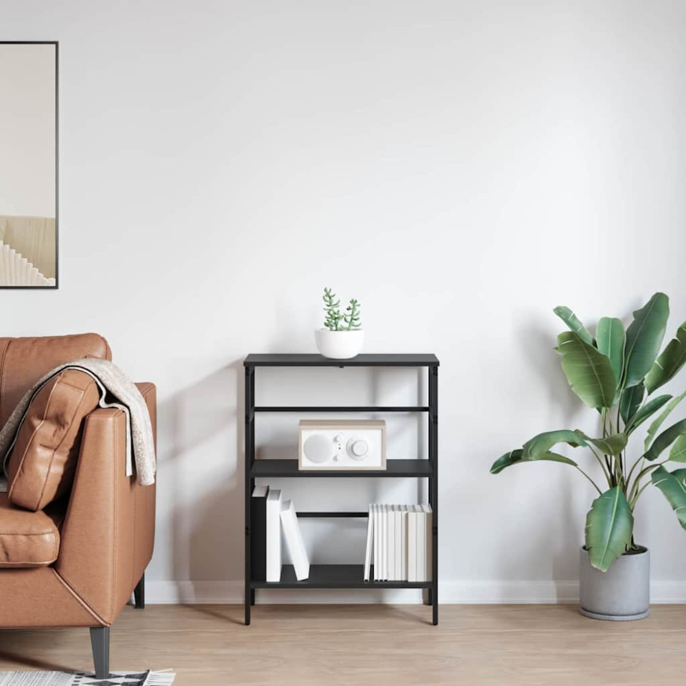 Produktbild för Hyllsystem Svart Ek 60 x 29,5 x 81 cm Konstruerat trä