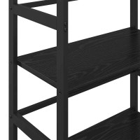 Produktbild för Hyllsystem Svart Ek 60 x 29,5 x 81 cm Konstruerat trä
