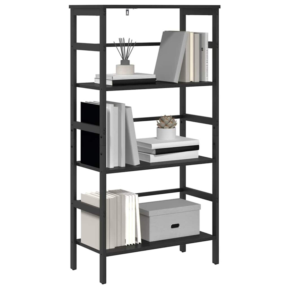 Produktbild för Hyllsystem Svart Ek 60 x 29,5 x 115 cm Konstruerat trä