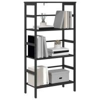 Produktbild för Hyllsystem Svart Ek 60 x 29,5 x 115 cm Konstruerat trä