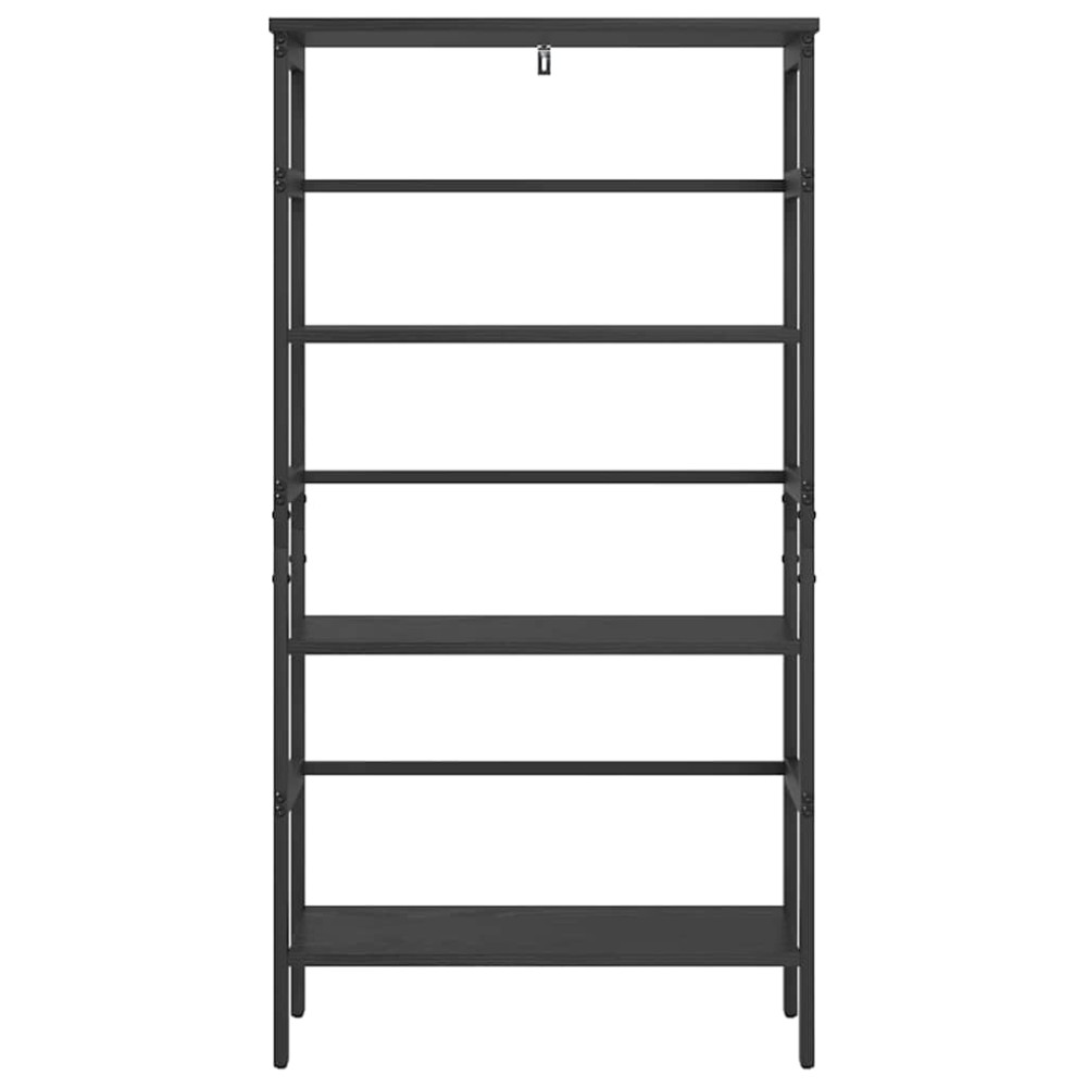 Produktbild för Hyllsystem Svart Ek 60 x 29,5 x 115 cm Konstruerat trä