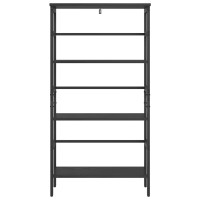 Produktbild för Hyllsystem Svart Ek 60 x 29,5 x 115 cm Konstruerat trä