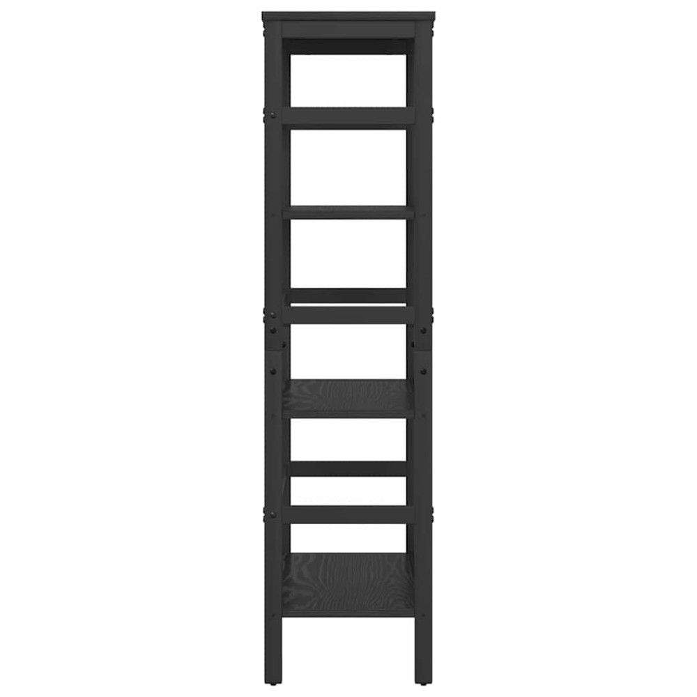 Produktbild för Hyllsystem Svart Ek 60 x 29,5 x 115 cm Konstruerat trä