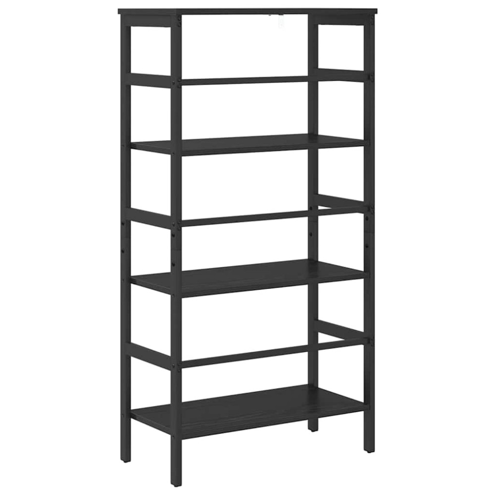 Produktbild för Hyllsystem Svart Ek 60 x 29,5 x 115 cm Konstruerat trä