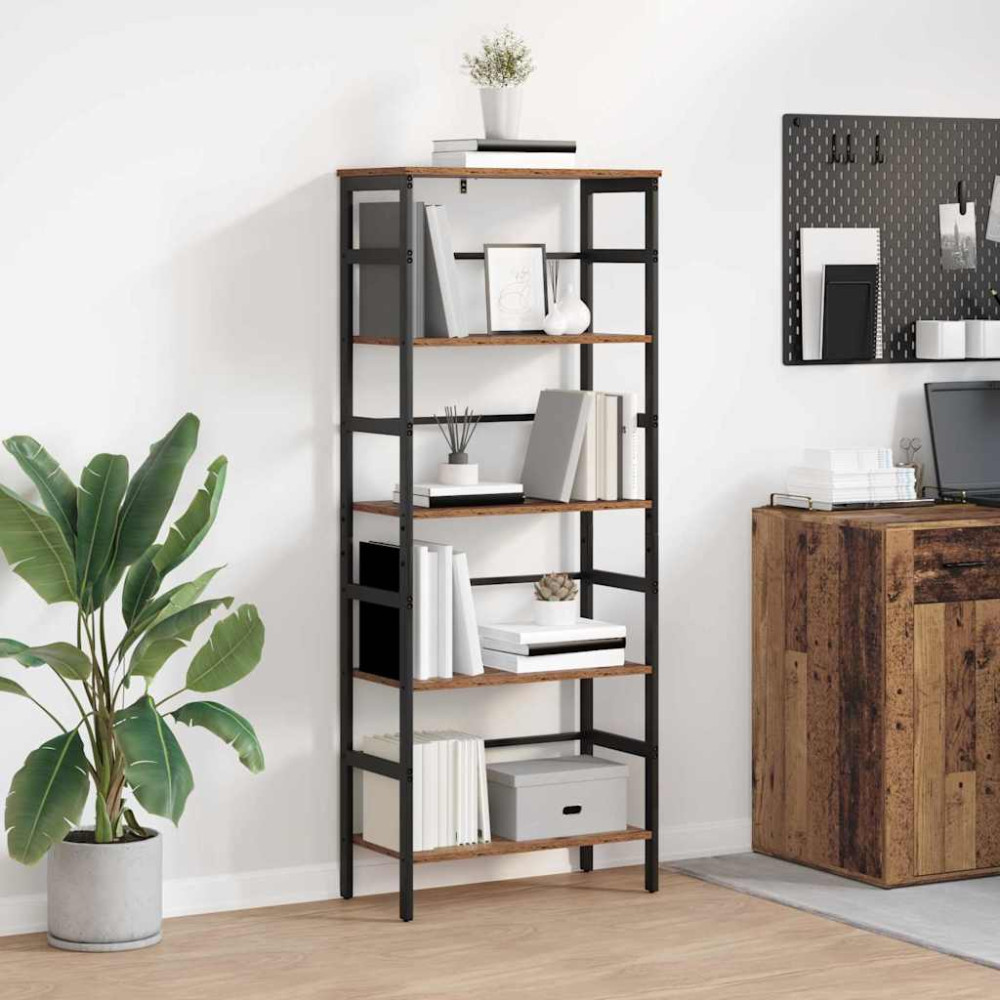 Produktbild för Hyllsystem Gammalt trä 60 x 29,5 x 149 cm Konstruerat trä