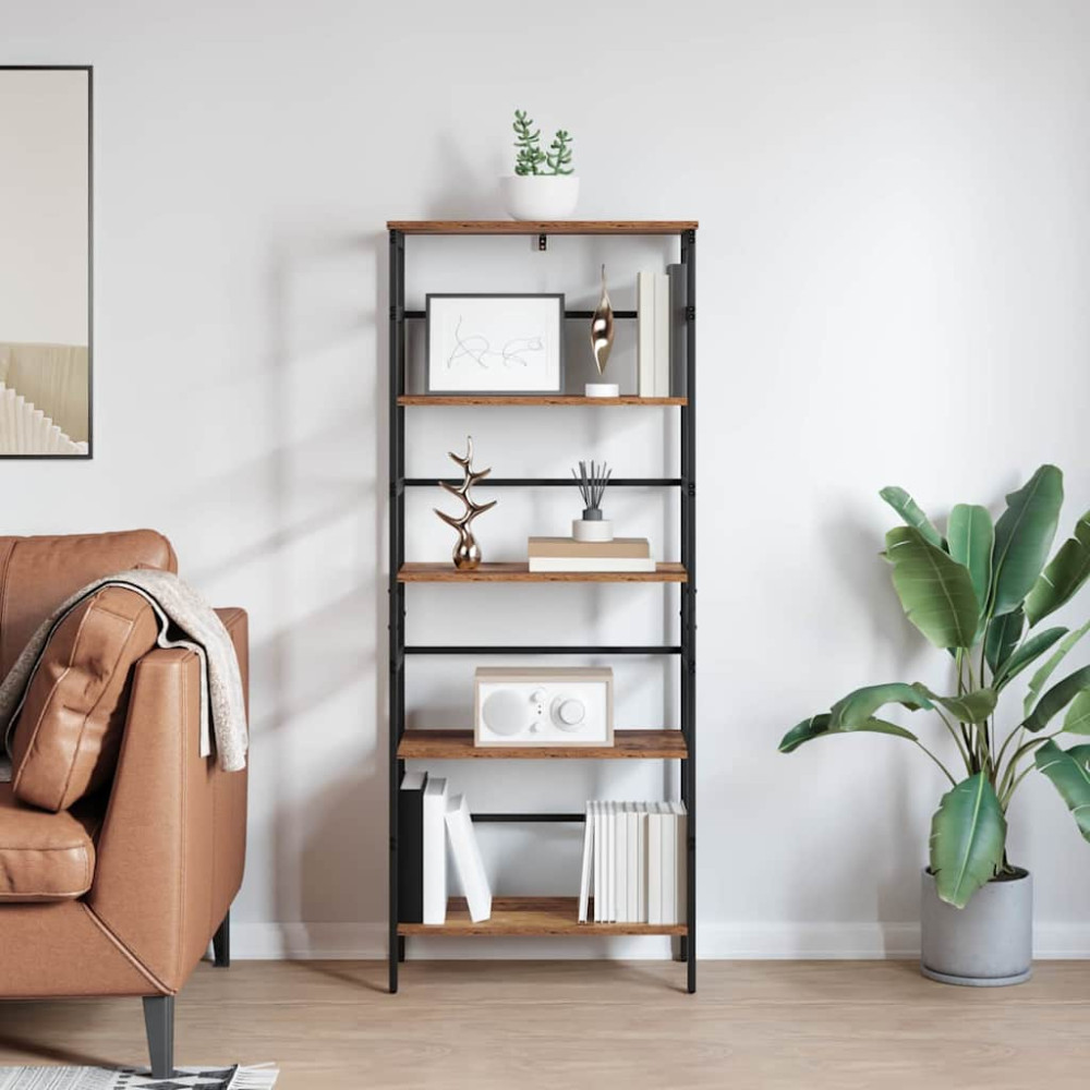 Produktbild för Hyllsystem Gammalt trä 60 x 29,5 x 149 cm Konstruerat trä
