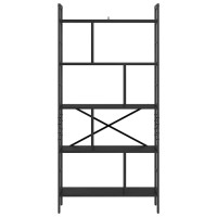 Produktbild för Hyllsystem Svart Ek 75 x 30 x 156 cm Konstruerat trä