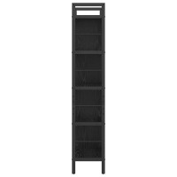 Produktbild för Hyllsystem Svart Ek 75 x 30 x 156 cm Konstruerat trä