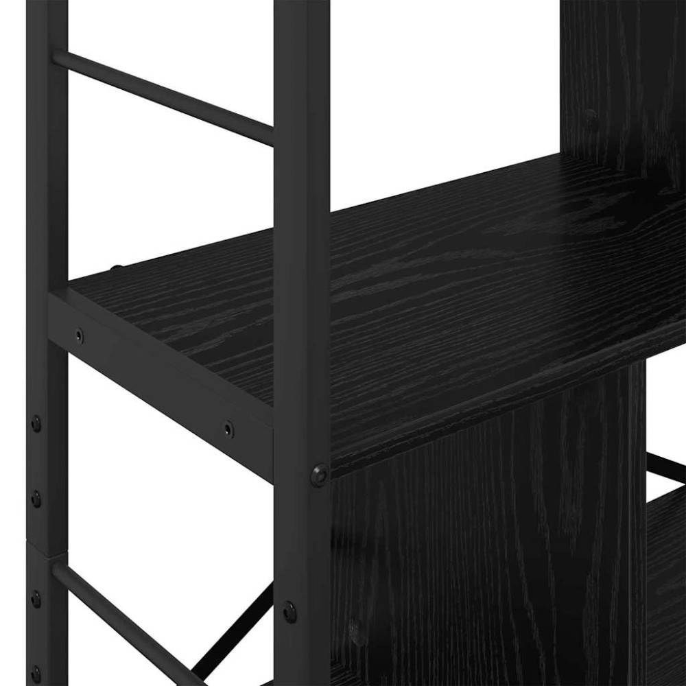 Produktbild för Hyllsystem Svart Ek 75 x 30 x 156 cm Konstruerat trä