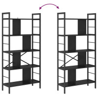 Produktbild för Hyllsystem Svart Ek 75 x 30 x 156 cm Konstruerat trä