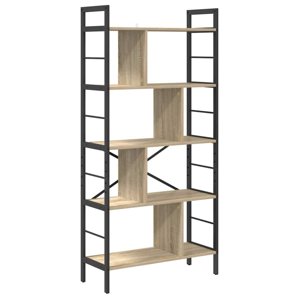 Produktbild för Hyllsystem Sonoma-ek 75 x 30 x 156 cm Konstruerat trä