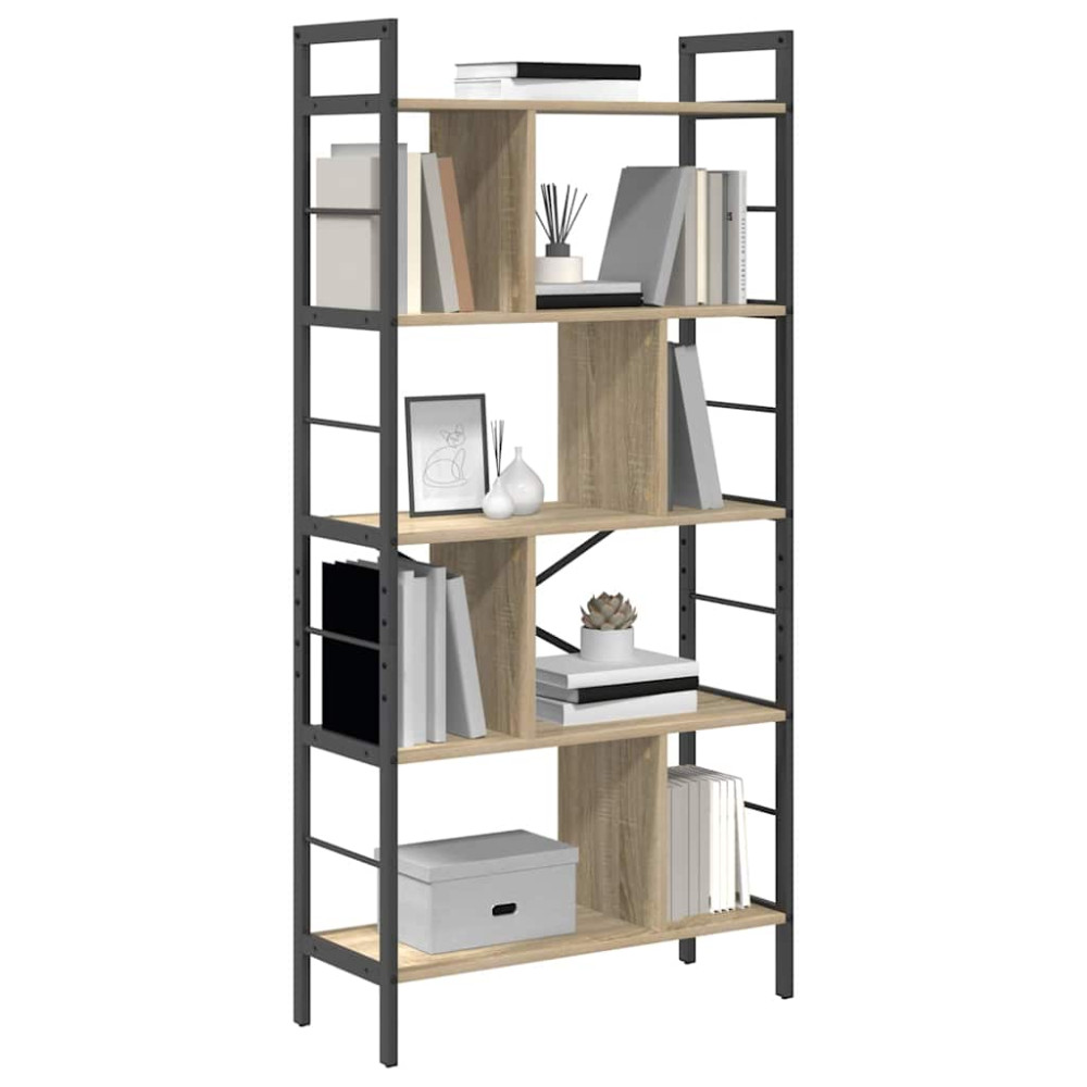 Produktbild för Hyllsystem Sonoma-ek 75 x 30 x 156 cm Konstruerat trä