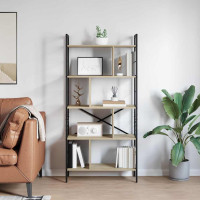 Produktbild för Hyllsystem Sonoma-ek 75 x 30 x 156 cm Konstruerat trä