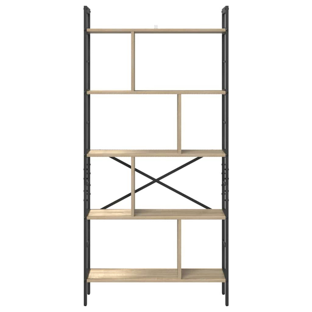 Produktbild för Hyllsystem Sonoma-ek 75 x 30 x 156 cm Konstruerat trä