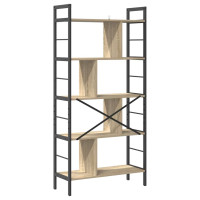 Produktbild för Hyllsystem Sonoma-ek 75 x 30 x 156 cm Konstruerat trä