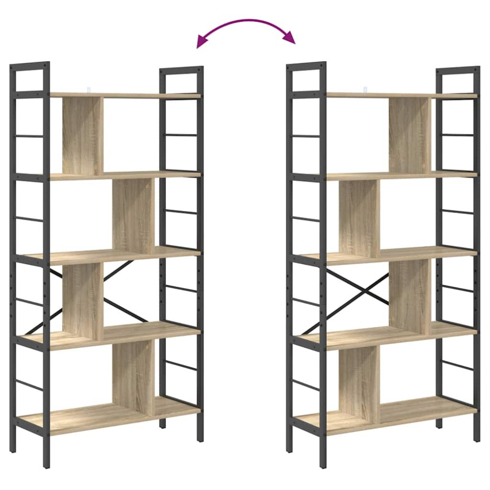 Produktbild för Hyllsystem Sonoma-ek 75 x 30 x 156 cm Konstruerat trä