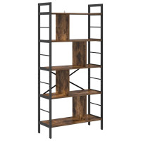 Produktbild för Hyllsystem Rökt ek 75 x 30 x 156 cm Konstruerat trä