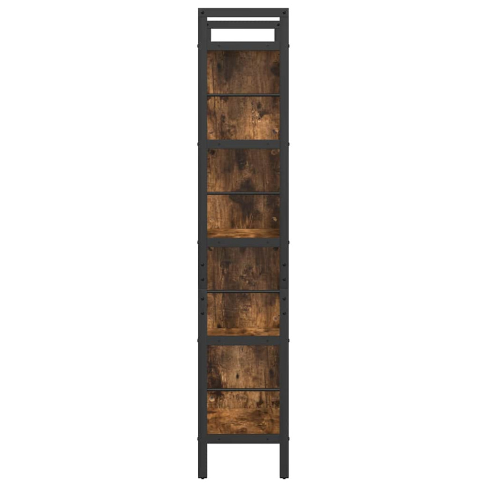 Produktbild för Hyllsystem Rökt ek 75 x 30 x 156 cm Konstruerat trä