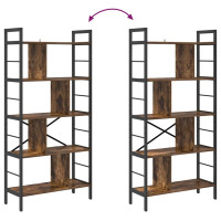 Produktbild för Hyllsystem Rökt ek 75 x 30 x 156 cm Konstruerat trä