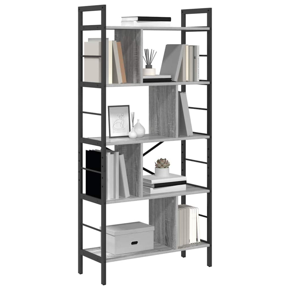 Produktbild för Hyllsystem Grå Sonoma 75 x 30 x 156 cm Konstruerat trä