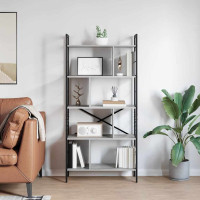Produktbild för Hyllsystem Grå Sonoma 75 x 30 x 156 cm Konstruerat trä
