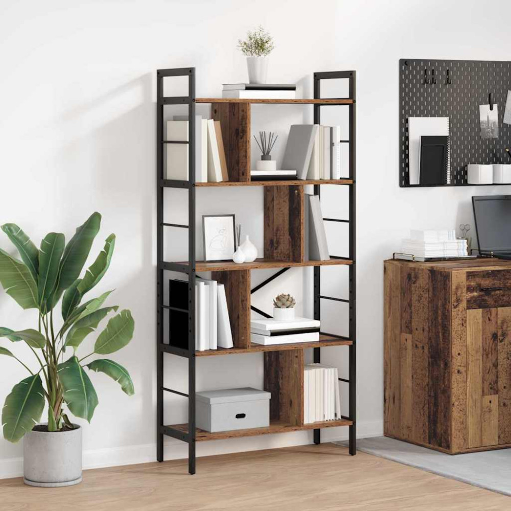 Produktbild för Hyllsystem Gammalt trä 75 x 30 x 156 cm Konstruerat trä