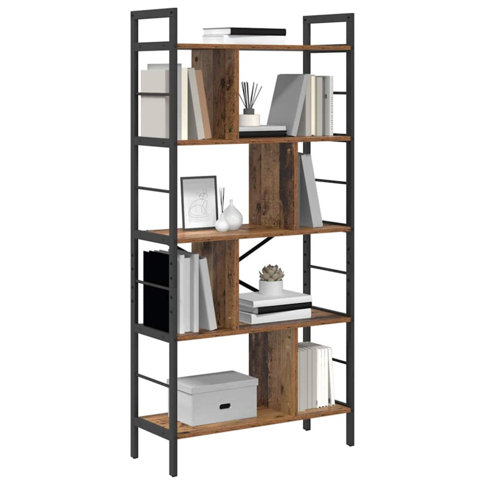 Produktbild för Hyllsystem Gammalt trä 75 x 30 x 156 cm Konstruerat trä