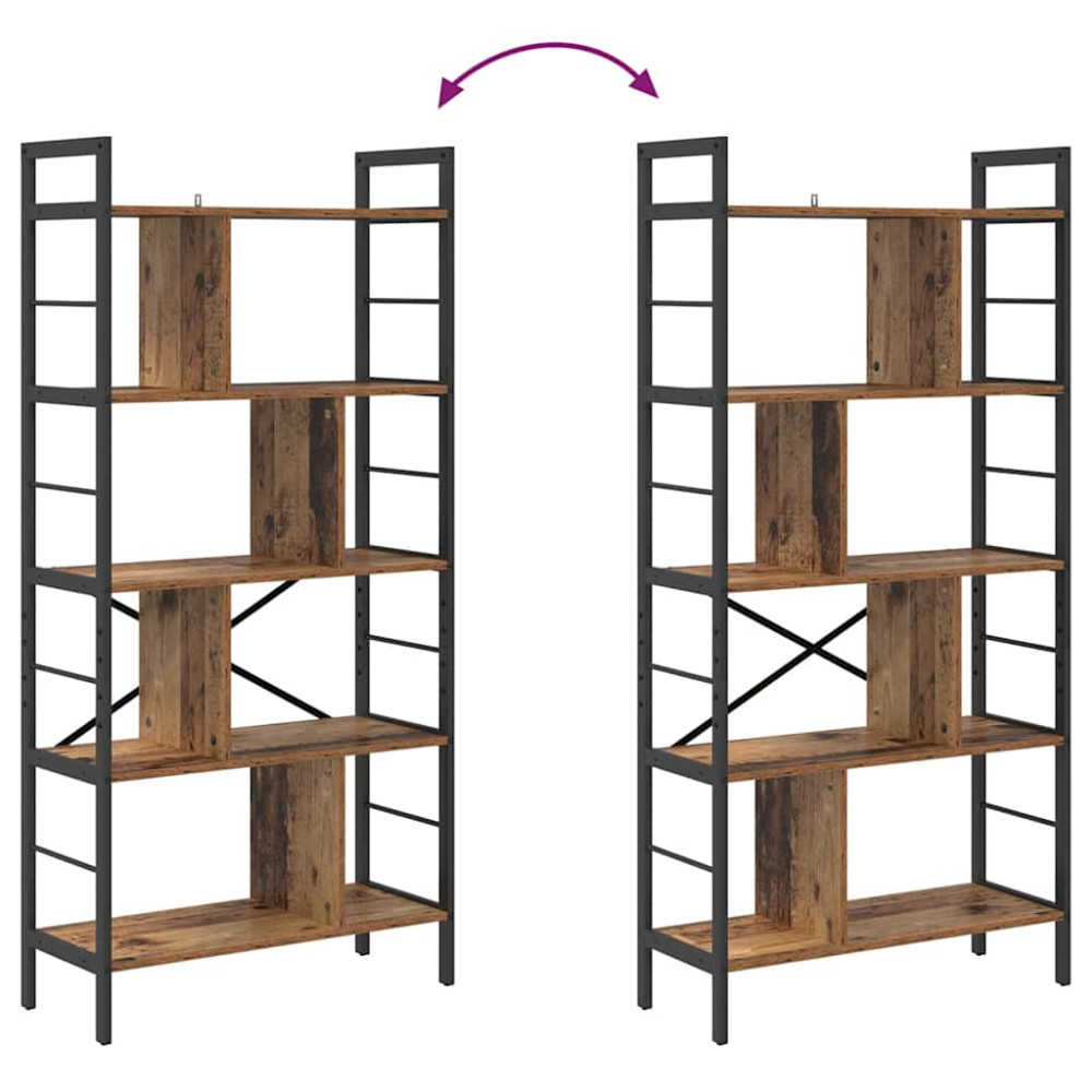 Produktbild för Hyllsystem Gammalt trä 75 x 30 x 156 cm Konstruerat trä