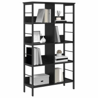 Produktbild för Hyllsystem Svart Ek 82 x 32 x 144,5 cm Konstruerat trä