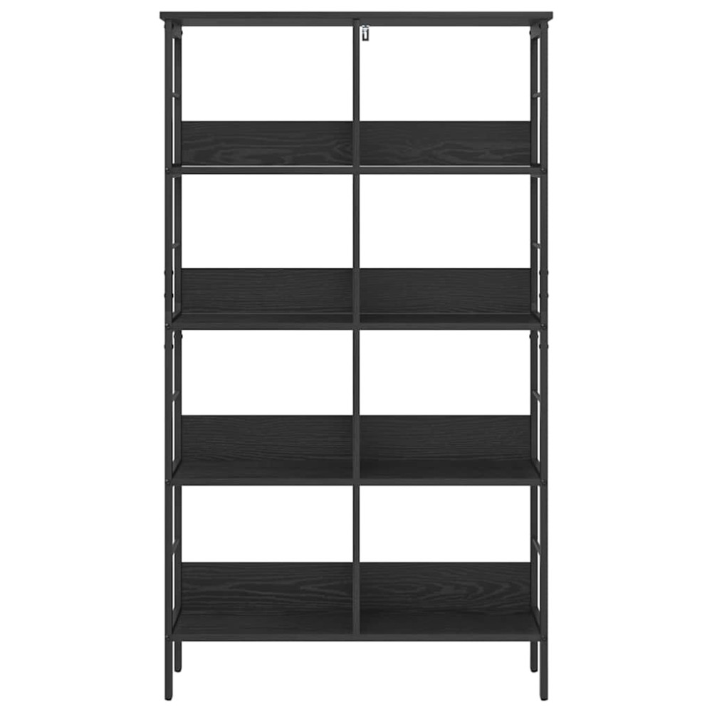 Produktbild för Hyllsystem Svart Ek 82 x 32 x 144,5 cm Konstruerat trä