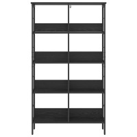Produktbild för Hyllsystem Svart Ek 82 x 32 x 144,5 cm Konstruerat trä