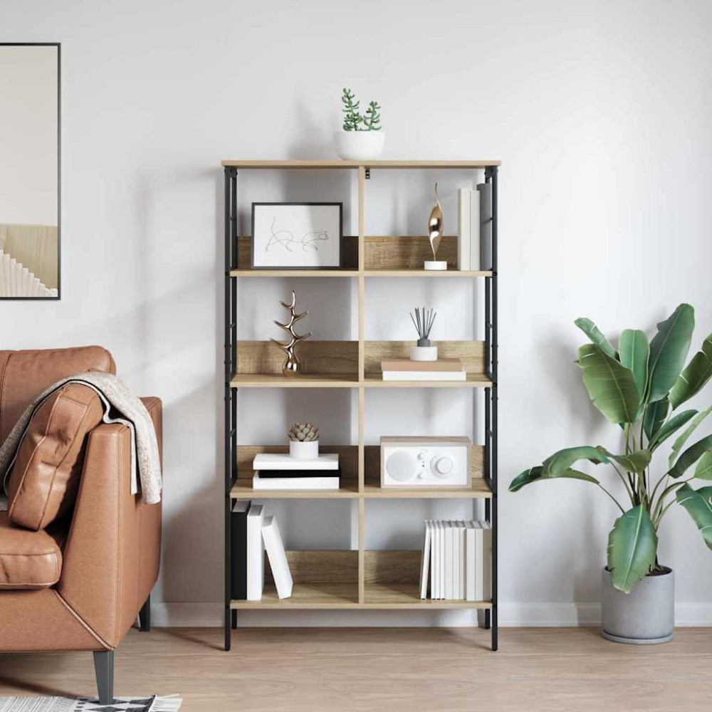 Produktbild för Hyllsystem Sonoma-ek 82 x 32 x 144,5 cm Konstruerat trä