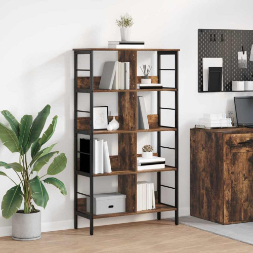 vidaXL Hyllsystem Rökt ek 82 x 32 x 144,5 cm Konstruerat trä