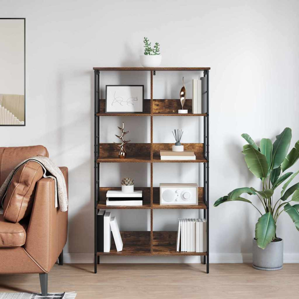Produktbild för Hyllsystem Rökt ek 82 x 32 x 144,5 cm Konstruerat trä
