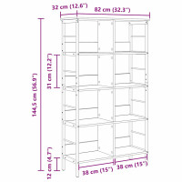 Produktbild för Hyllsystem Artisan Ek 82 x 32 x 144,5 cm Konstruerat trä